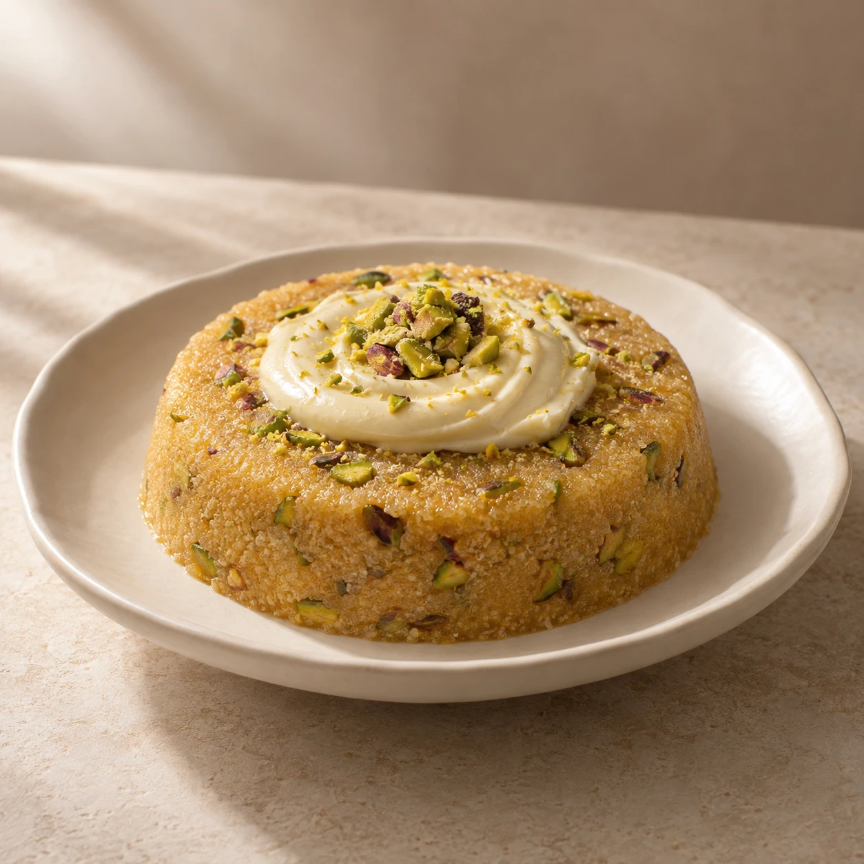 Pistachio halva with mastic cream